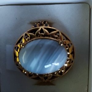 Large blue stone ring size 8